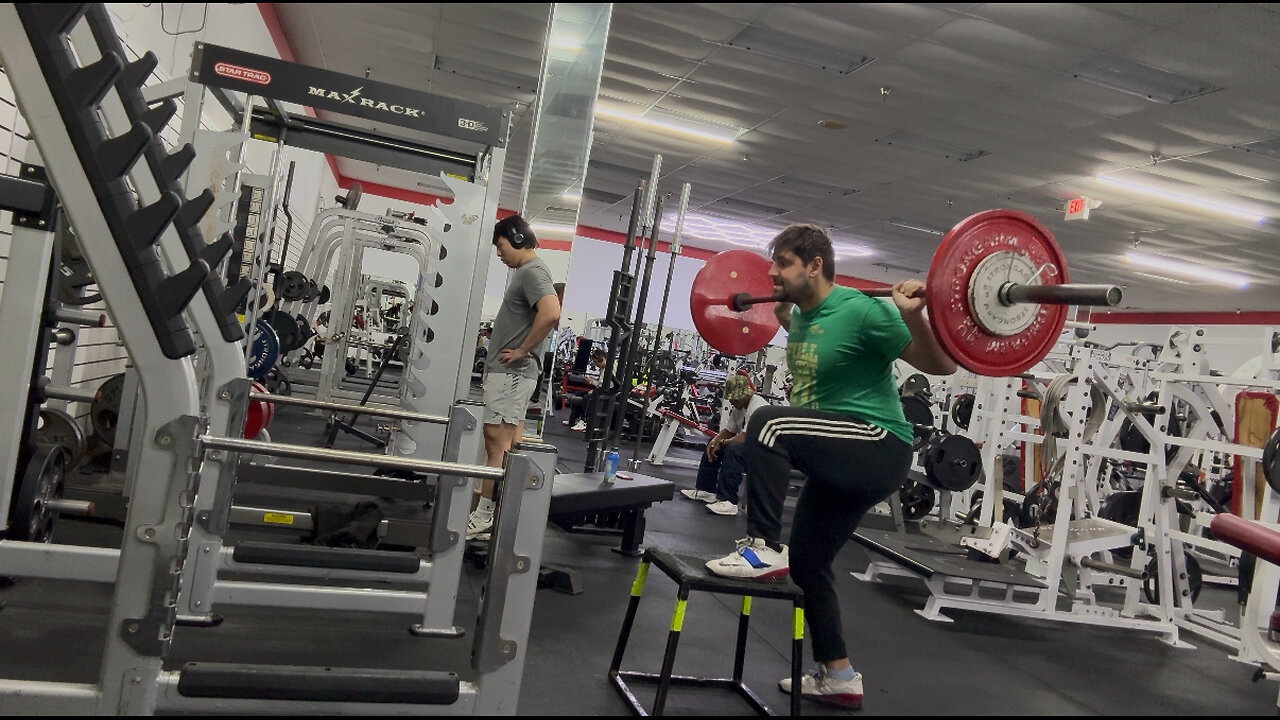 Step ups 80KG/176LBs for 4 Reps (Left Leg)