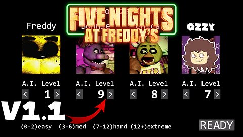 Five nights at Freddy's (PC): 1/9/8/7 Mode (NO COMMENTARY)