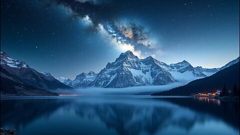 Milky Way Over Snowbound Peaks: A Breath of Night" ❄️🌌