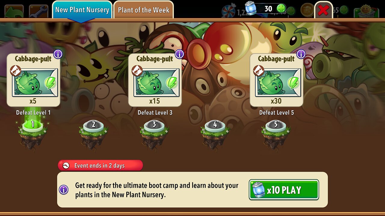 Plants vs Zombies 2 - Plant Nursery - Cabbage-pult - January 2025