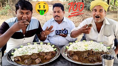 चिकन कEarn ₹1100 chicken liver hard eating challenge. kreji masala rice eating show