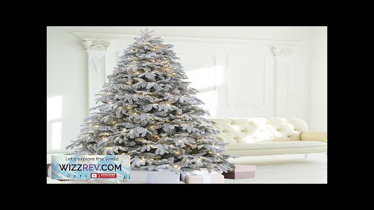 Christmas Tree 7.5 ft Flocked Christmas Tree Prelit with 10 Functions Colorful Review