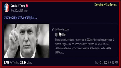🇺🇸 📢 President Trump Re-Truthed on His Social Media That Implies Joe Biden Was Executed in 2020 ☠️