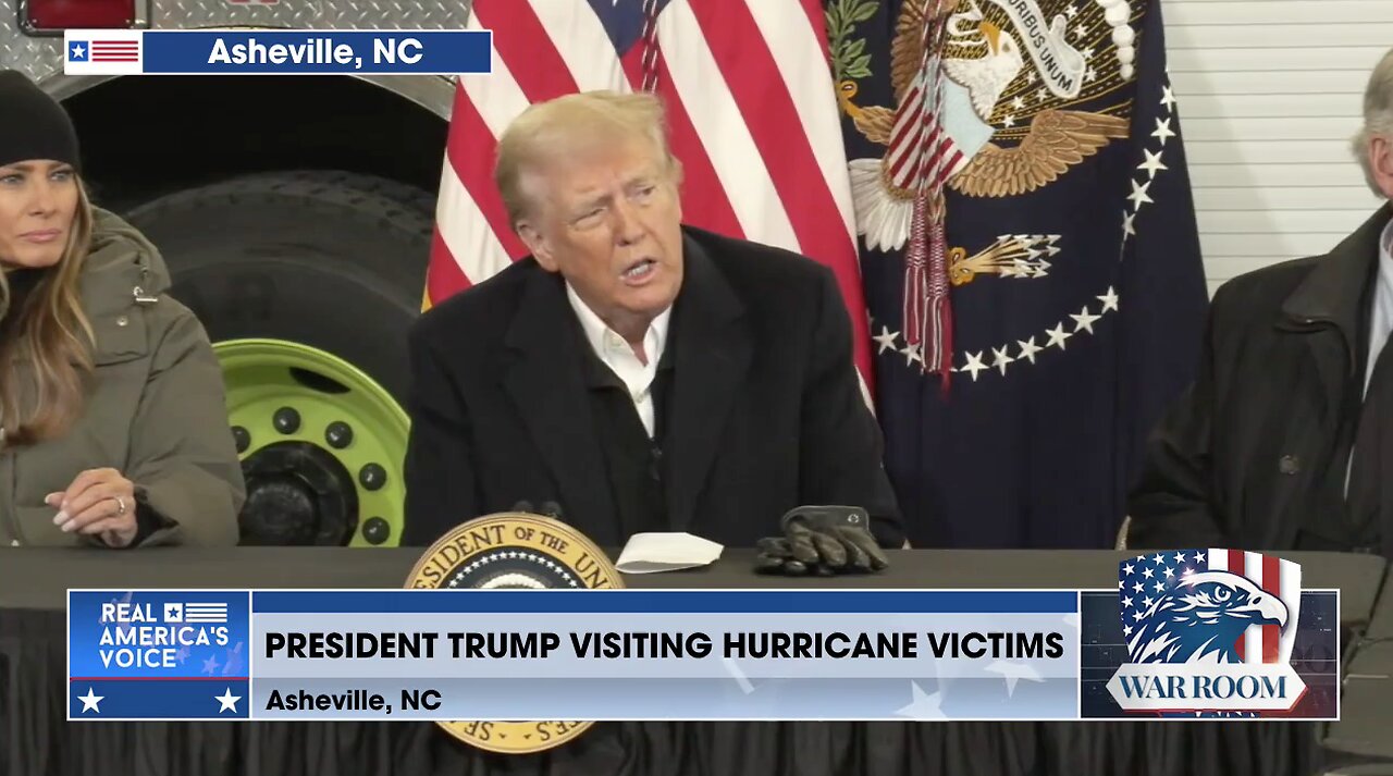 President Trump Speaks On Disaster Relief And FEMA In Asheville, NC