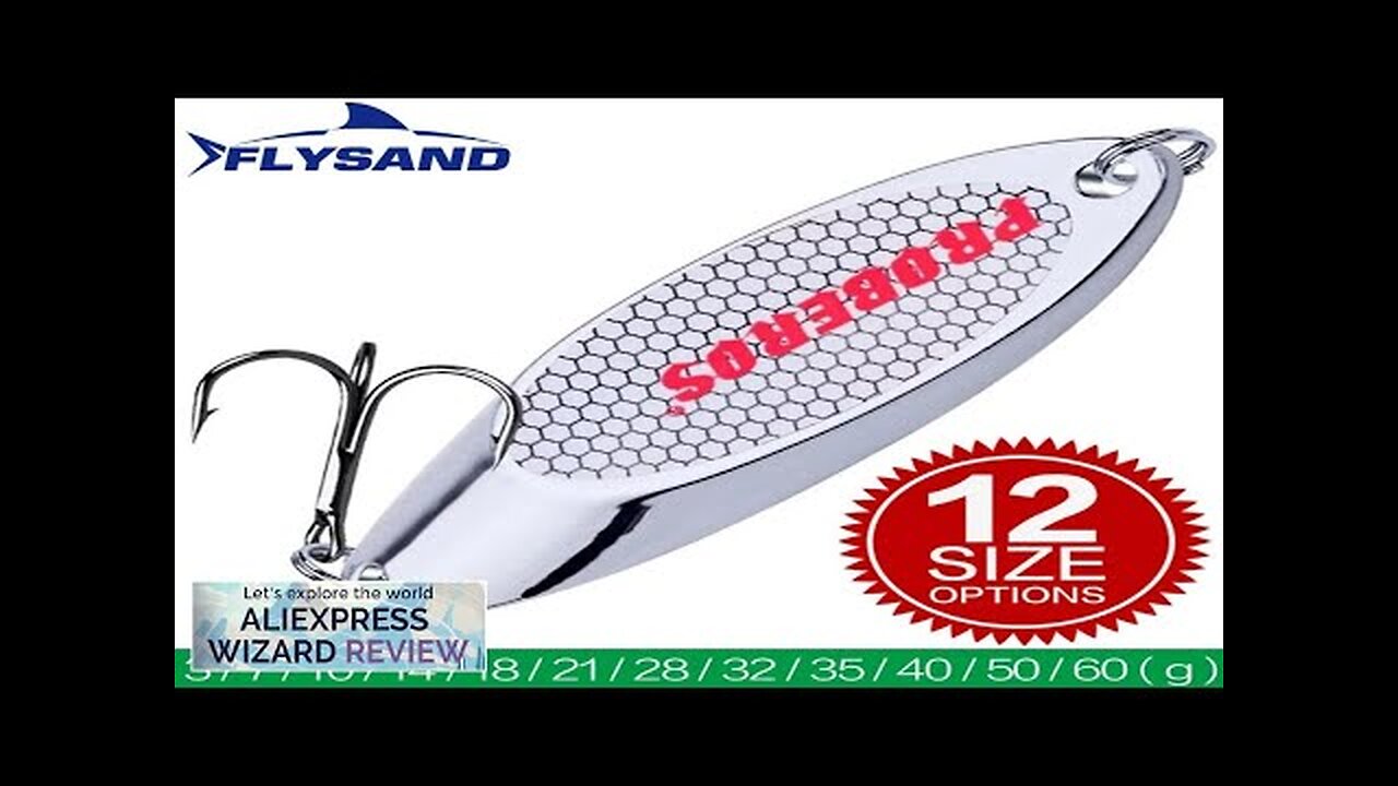 FLYSAND Hard Bait Silver Spoon Jigging Lure Metal Treble Hook Casting Blade Review