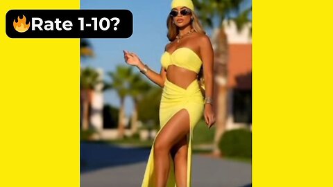 🔥 Rate Her Body in This Yellow Top & Skirt 1-10? 😍 Supermodel 4K