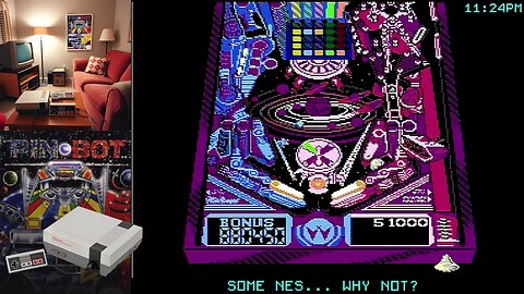 Playing Pin-Bot poorly on the NES