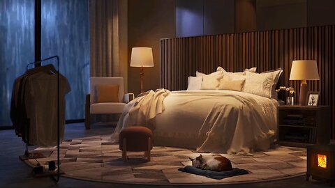 LIVE: Heavy Rain Night in a Cozy Bedroom 🌧️🔥 | Deep Sleep, Relax & Stress Relief