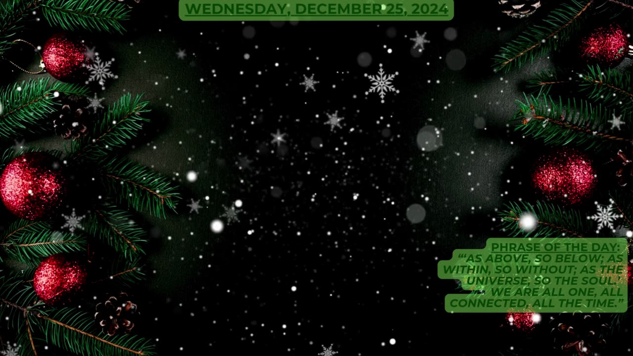 Merry Christmas from the Universe! ~ Numerology Energies for Wednesday, Dec. 25, 2024