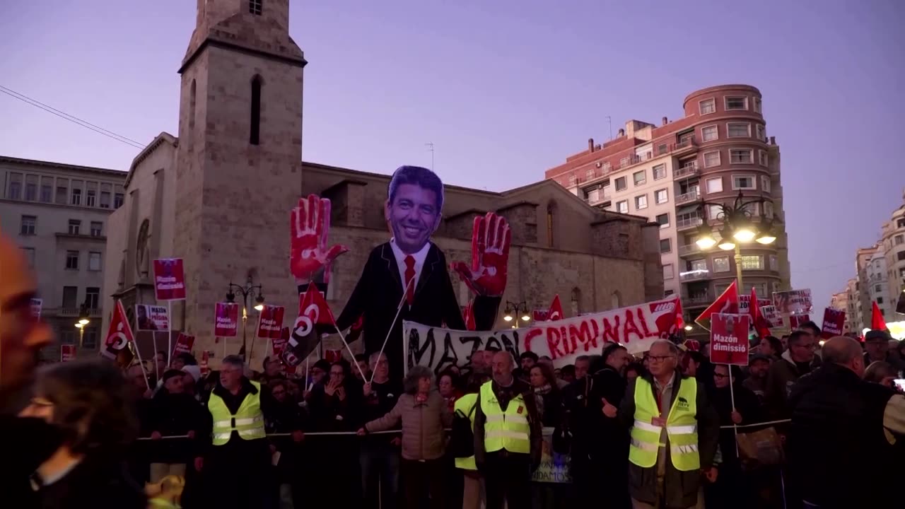 Valencia protesters demand leader's resignation after deadly floods