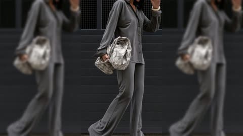 Relaxed Fit Button-Down Top and Pants Set