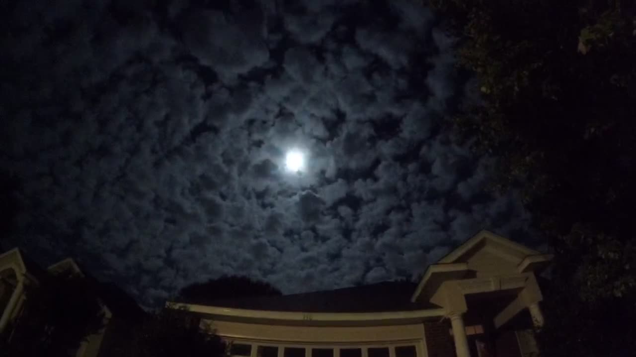 Abnormal Clouds Under a Full Moon