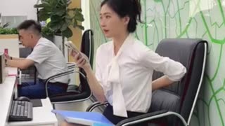 Chinese OL...office nylon shoeplay!