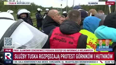 Telewizja Republika Protestujący Górnicy zostali siłowo rozpędzeni przez służby Tuska!