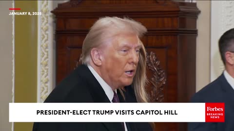 Trump Briefly Speaks To Reporters as He and Melania Visit Capitol Hill