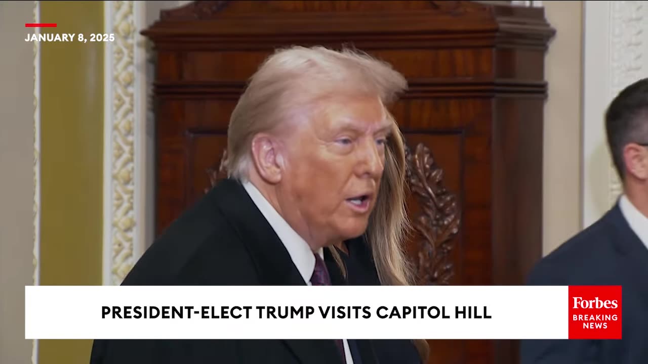 Trump Briefly Speaks To Reporters as He and Melania Visit Capitol Hill