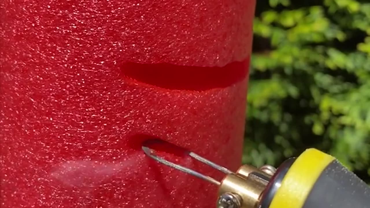 🔥 Red Foam Pyro Art 🔴 | Fiery Slit Carving ASMR