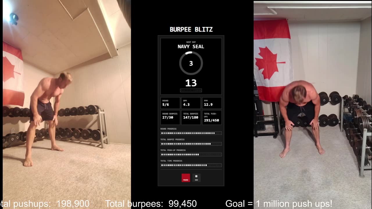 Everyday 300 push ups and 150 Burpees!