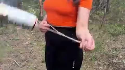 Shock!😱! GIRL uses cow POOP!🐄💩#camping #survival #bushcraft #outdoors #lifehack