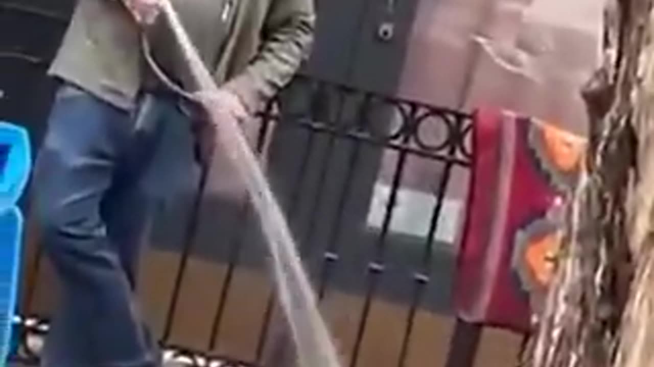 man sprays water on a homeless woman | crazy clips | viral video