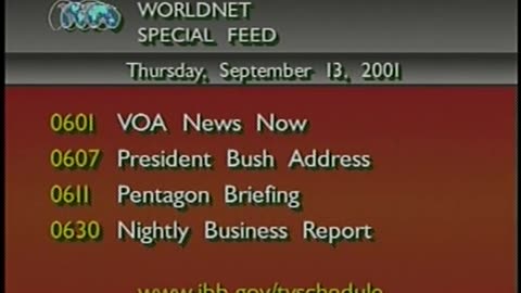 USA WORLDNET September 13, 2001 130am-200am EDT