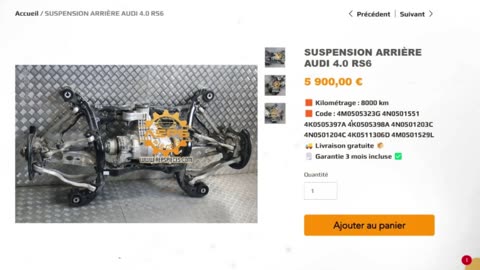 AEPSPIECES.COM - SUSPENSION ARRIÈRE AUDI 4.0 RS6