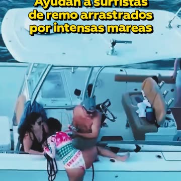 Rescatan a remeros de SUP entre fuertes mareas