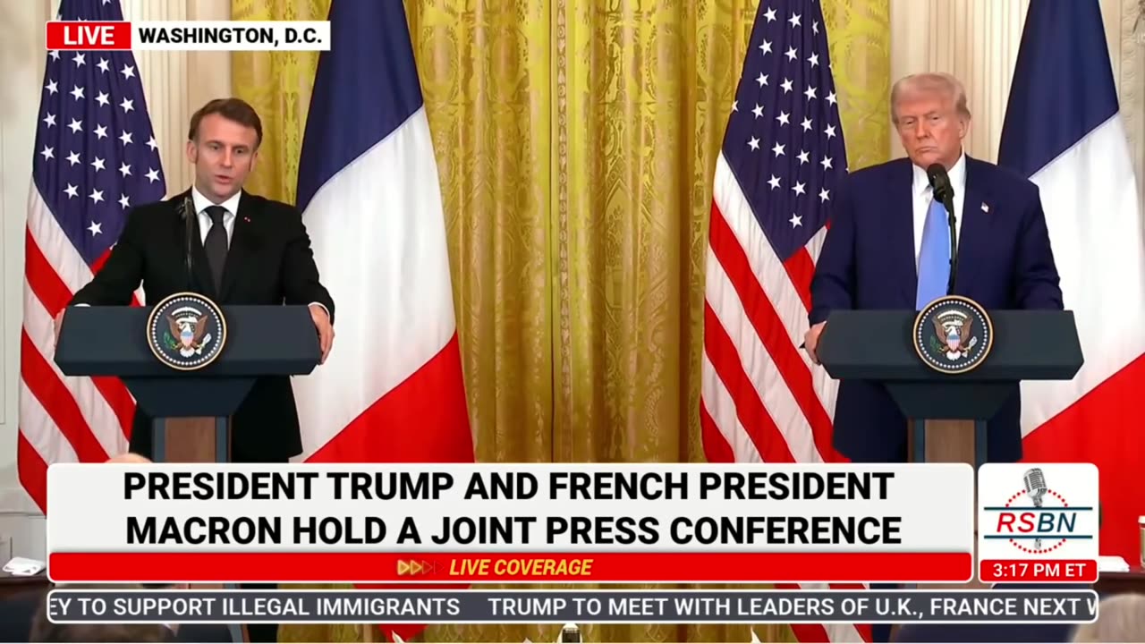 PRESIDENT TRUMP AND EMMANUEL MACRON AGREEMENT ANNOUNCEMENT