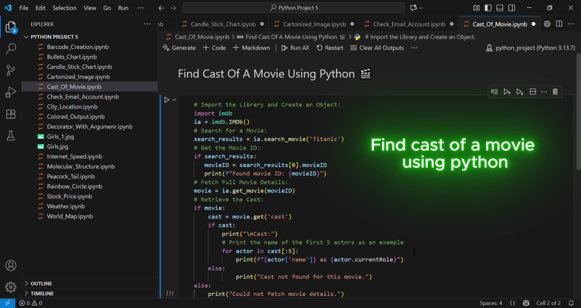 Extract Movie Cast Data from IMDb Using Python