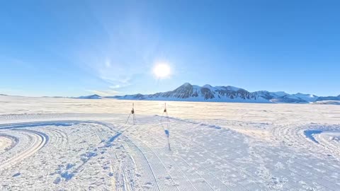 The Sun Rotates 360 Degrees Around The Horizon Of Antarctica