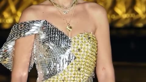 Gigi Hadid wearing Moshino at Grand Dîner du Louvre
