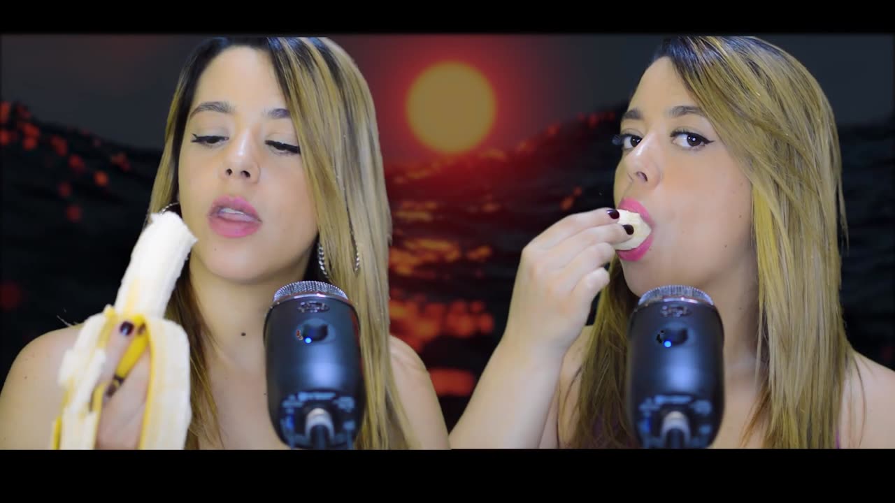 ASMR BINAURAL BANANA TWINS Eating NO Talking