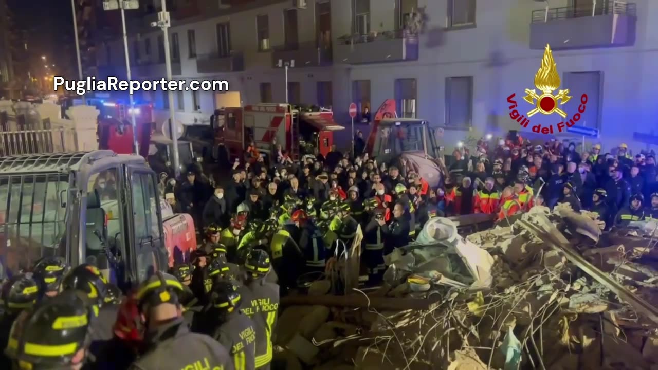 Bari: video della liberazione della donna intrappolata tra le macerie del crollo