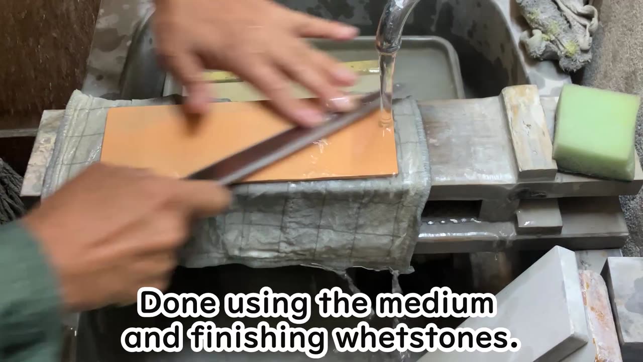 Sharpening a stainless steel yanagiba knife