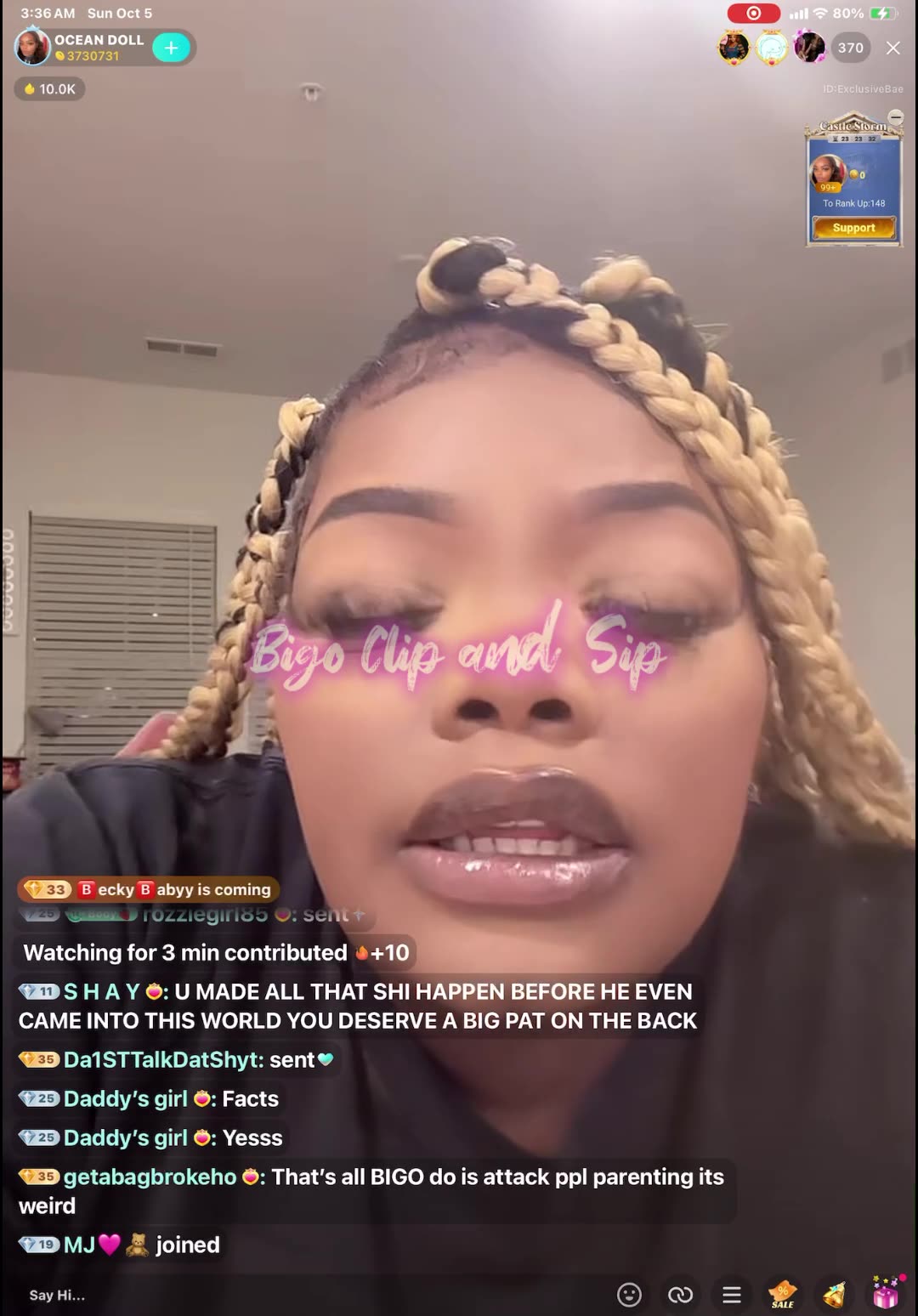 Ocean Doll cussing her baby daddy out after coming home from the bar 10/5/25 #bigoclipandsip