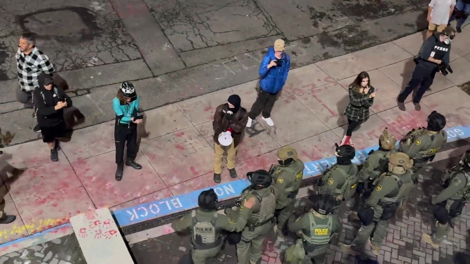 There was a fight between someone on the right and a regular down here with the far left.