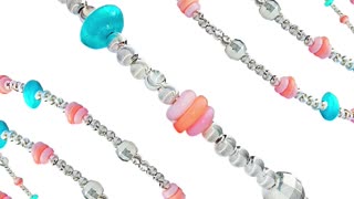 修正----GN-20250106-05 pink Blue Natural Jewelry Collar pink opal fish and Natural Turquoise