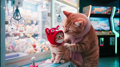 Tiger-Hat Kitten’s Arcade Quest- Claw Machine Mentor + Hoop Stool + Dance Split Daisy s Journal 60