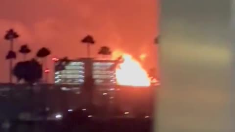 View of the Fire from Sofi Stadium