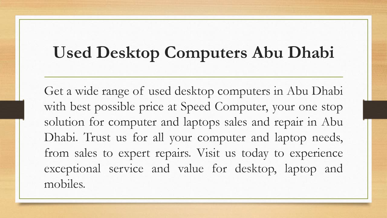 Used Desktop Computers Abu Dhabi