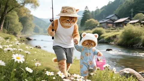 Ginger Kitten Travels Japan with Mama Cat ✈️, Prepare Goodbye Papa Cat 💼 _ Funny Cat Videos