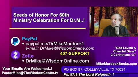 Tues. Sept. 30th - Wisdom-Talk With Mike Murdock..!!!