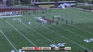 October 6, 2018 - Two Safeties Give DePauw 28-26 Football Victory at Oberlin College (HD)