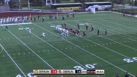 October 6, 2018 - Two Safeties Give DePauw 28-26 Football Victory at Oberlin College (HD)