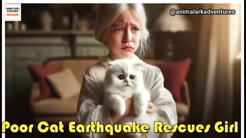 Poor Cat Earthquake Rescues Girl ｜Indissoluble Bond ｜Cute Cat #cat #aicats #catlovers #catvideos2024