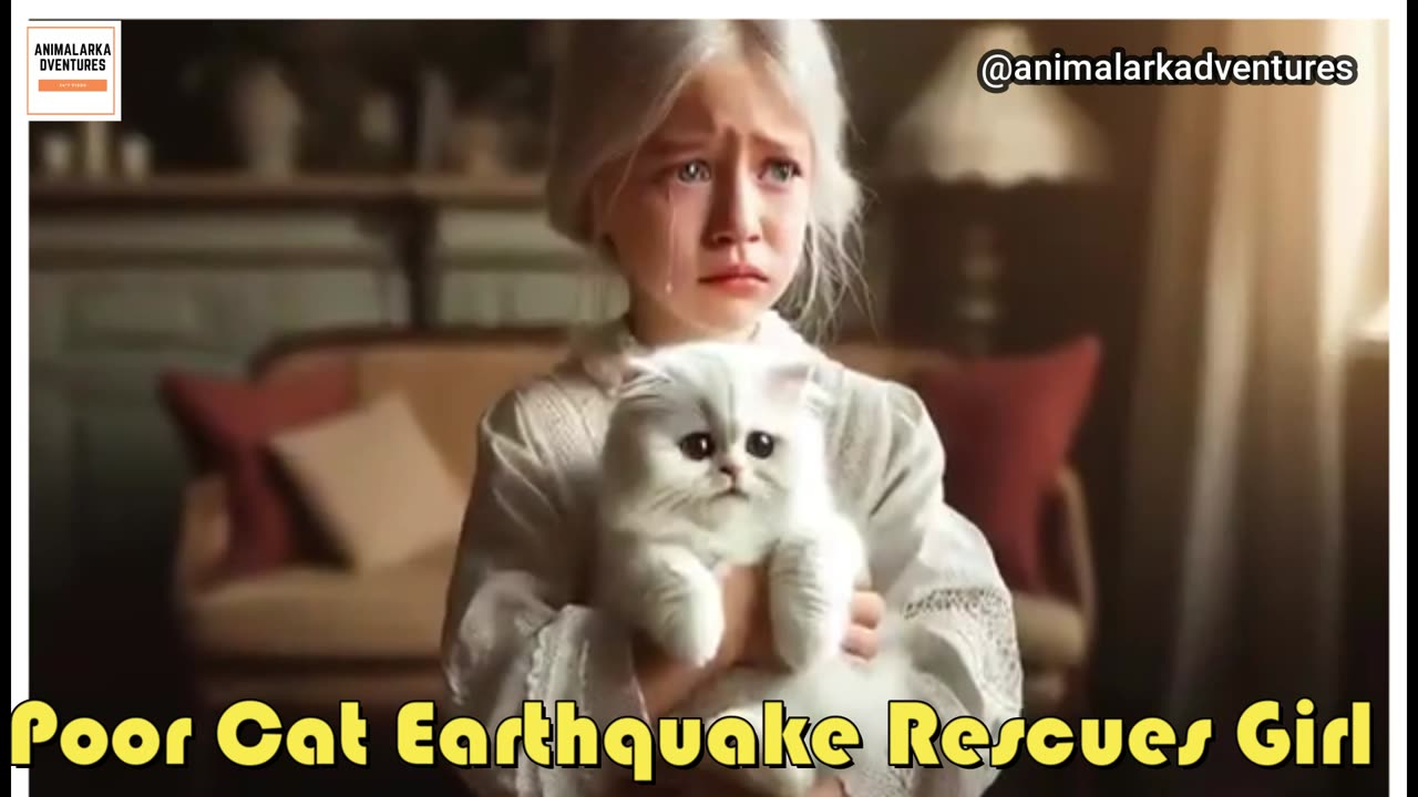 Poor Cat Earthquake Rescues Girl ｜Indissoluble Bond ｜Cute Cat #cat #aicats #catlovers #catvideos2024