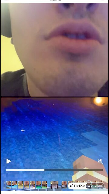 Minecraft characters swimming underwater in the Minecraft ocean