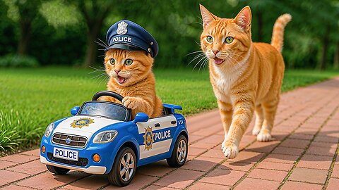 Mama Cat Works Hard Every Day to Make Kitten’s Dream of a Police Toy Car Come True 🚓💕