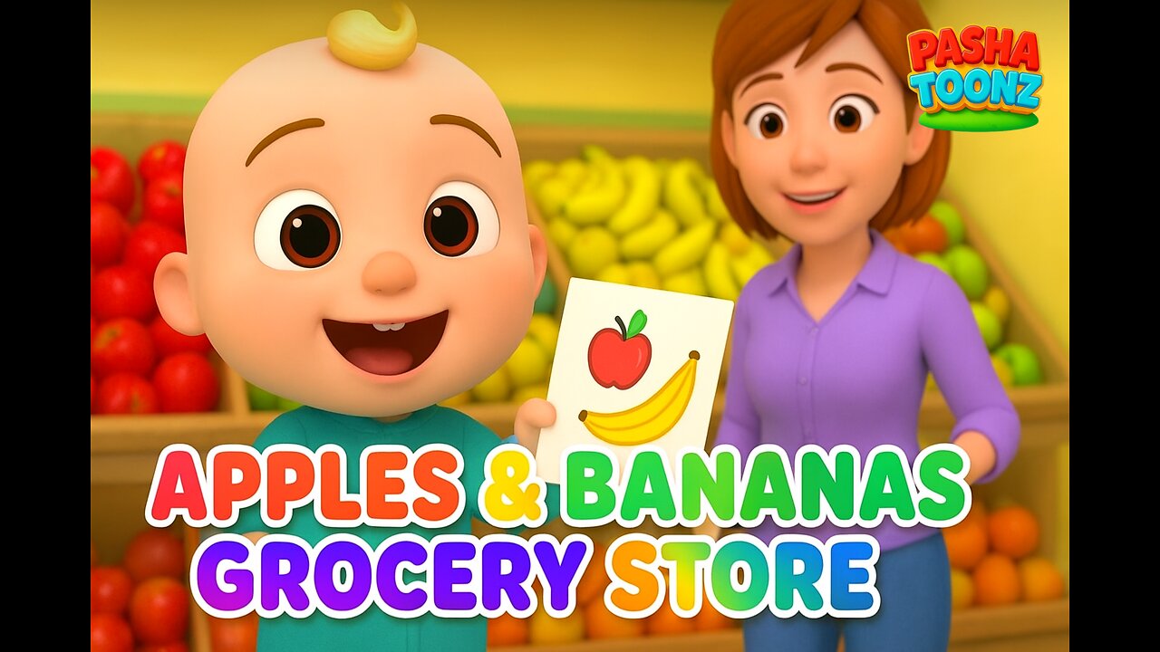 Apples & Bananas Grocery Store Song | Fun Nursery Rhymes & Kids Songs | PashaToonz