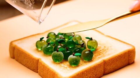 AI ASMR 4K|| Crystal mini fruits Jam oddly satisfying #aiart #ai